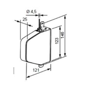 Rollladenschnurwickler-Aufputz weiß für 4,5mm Rolladenschnur